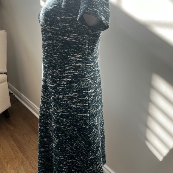 Talbots black/teal/white tweed dress - Picture 2 of 5